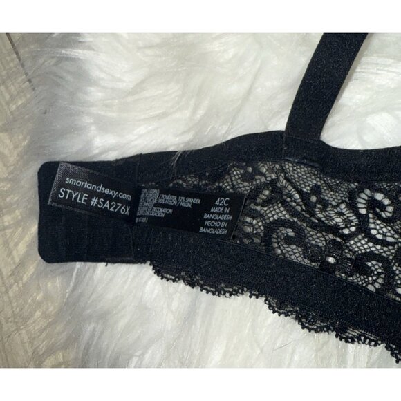Smart & Sexy SA276X Super Push Up Bra Add 2 Cups Lace UW Womens 42C Black - Picture 7 of 7